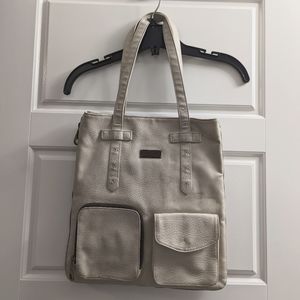 Matt & Nat Expandable Cream Tote Satchel